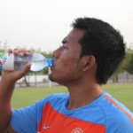 Captain Jeje Lalpekhlua has a break during a practice session.