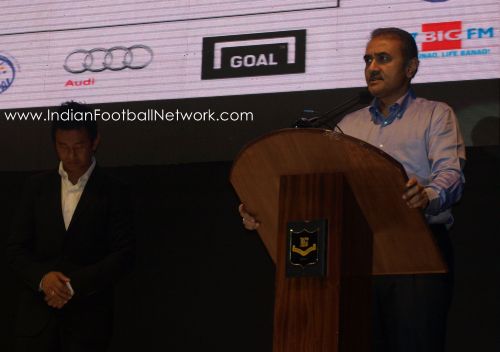The AIFF president delivering his speech