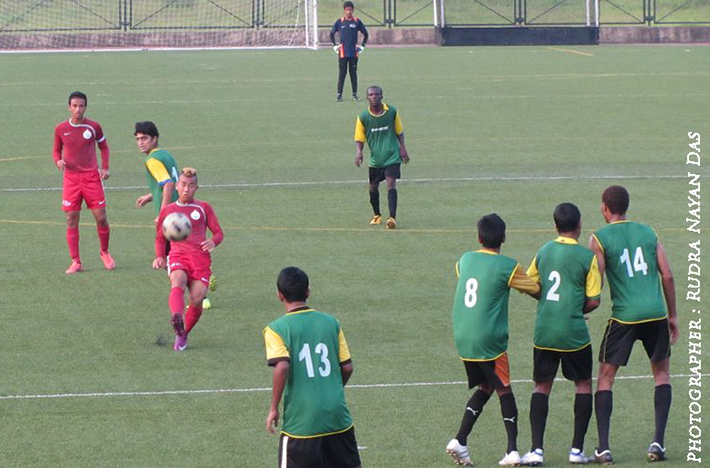 Bidyananda Singh taking a free kick